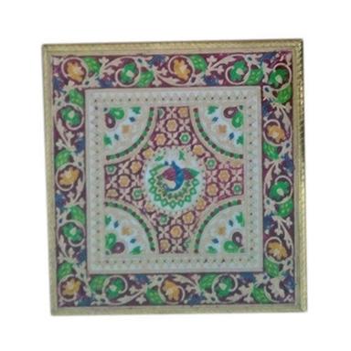 Multiple Easy To Clean Polished Finish Painted Designer Wooden Pooja Chowki