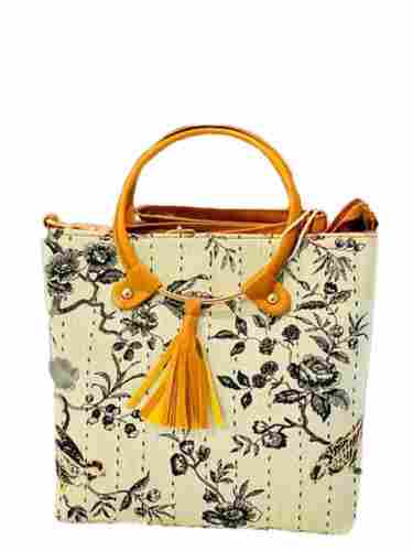 Printed Zipper Closure Rectangular Long Lasting Fashion Canvas Handbags 