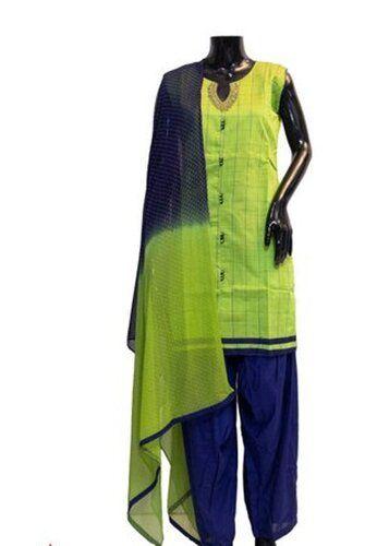 Multi Color Stitched Sleeveless Patiyala Salwar Type Ladies Readymade Suits