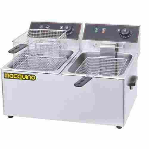 50-60 Hz Long Functional Life 2 Tank 2 Basket Stainless Steel Electric Fryer
