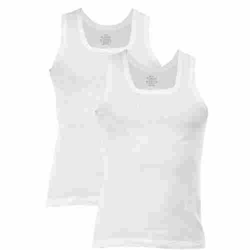 Mens Skin Friendly Sleeveless Plain White Cotton Vest