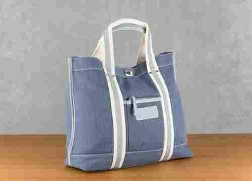 Plain Cotton Shopping Bag With 20 Kg Weight Bearing Capacity With White Straps
