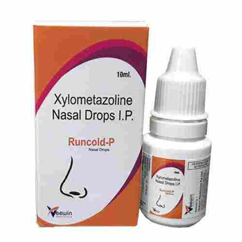 RUNCOLD-P Xylometazoline 0.05% Nasal Drops For Congestion And Sinusitis, 10 ML