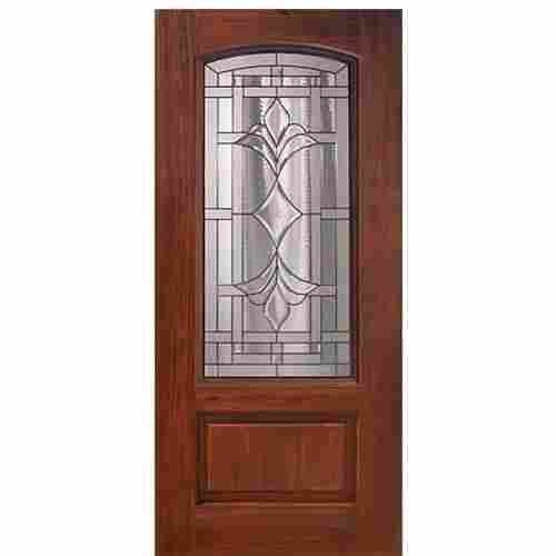 Strong And Durable Plain Polished Termite Proof Wood Glass Entrance Door 