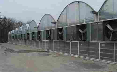 White Transparent Prefab Fan Pad Agriculture Polyhouse, 10-30 Feet Height