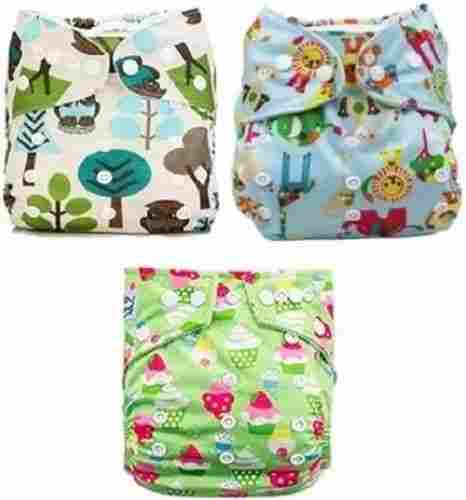Multicolored Baby Printed Cloth Diaper 3 Piece Set for 3-12 Months Toddler