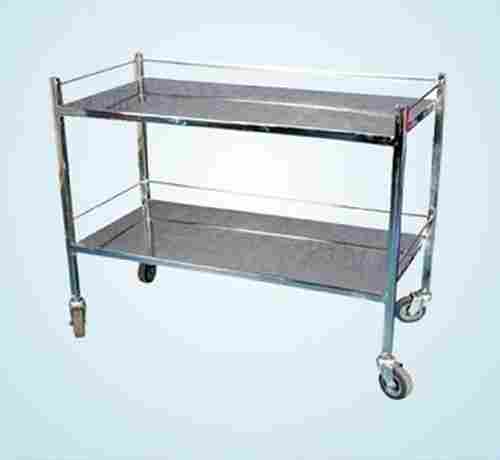 Reliable Service Life Hospital Stainless Steel Two Shelve Instrument Trolley (SBE-1072)
