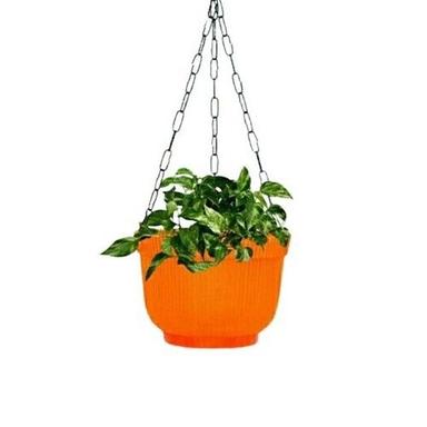 8 Inch Diameter Orange Color Plastic Hanging Basket Application: Women Material