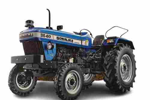 Easily Operate 60 Horsepower Mild Steel Painted Coated Sonalika Farm Tractor
