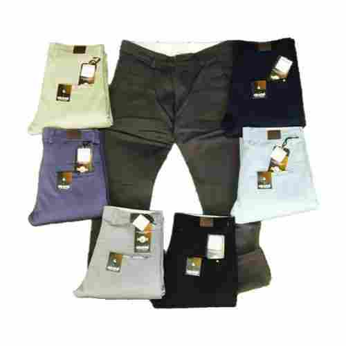 Multi Color Plain Pattern Pure Cotton Fabric Men'S Casual Wear Trousers 