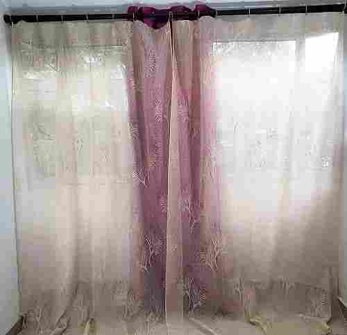 6 Meter Transparent Floral Printed Chiffon Curtains