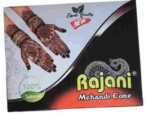 Chemical Free Skin Friendly 100% Natural And Herbal Rajani Mehndi Cones