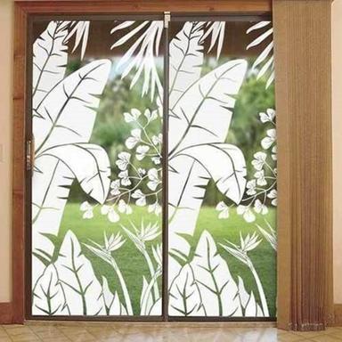 White Clear Coated Patterned Flower Pattern Decorative Designer Window Solid Glass 