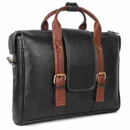 Multi Color Plain Pattern Zipper Closure Leather Material Executive Bags