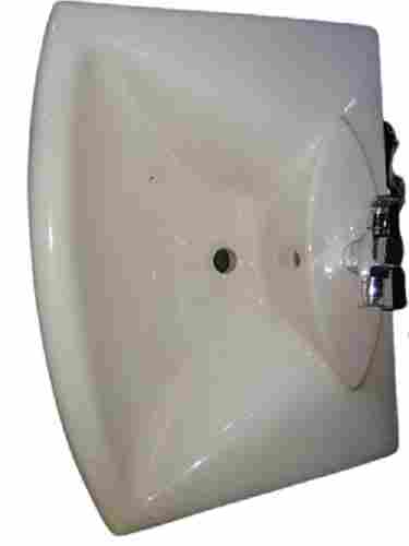 Wall Mounted Glossy Finished Crack Resistant Ceramic Square Wash Basin