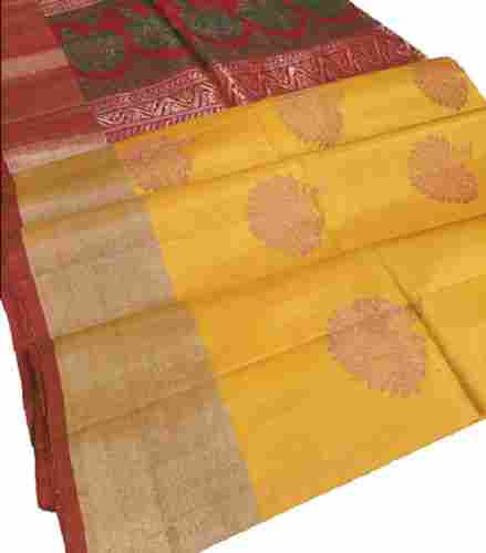 Ladies Polyester Zari Work Lightweight Ethnic Wear Traditional Saree