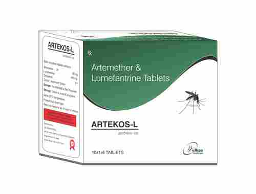 ARTEKOS-L Artemether And Lumefantrine Antimalarial Tablet, 10x1x6 Alu Alu
