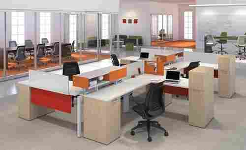 Glossy Finish Wooden Material Elegant Look Modular Office Furniture