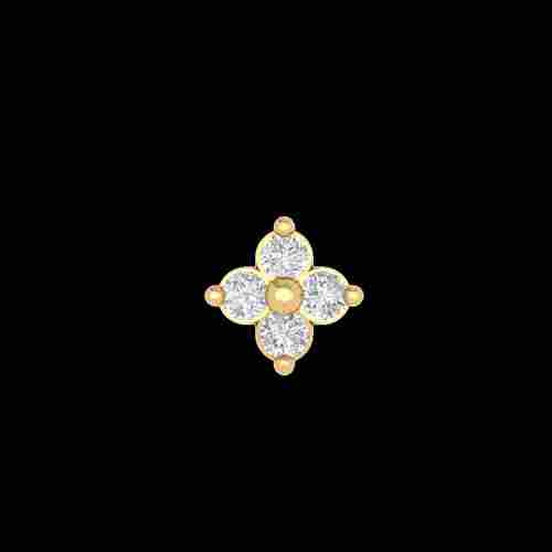 Perrian 18kt Yellow Gold And Diamond Nose Pin For Women