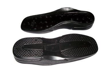Lightweight Slip Resistant Medium Heel Plain Black Pvc Sandal Sole