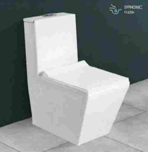 White Floor Mounted S Trap Western Toilet Commode Seat