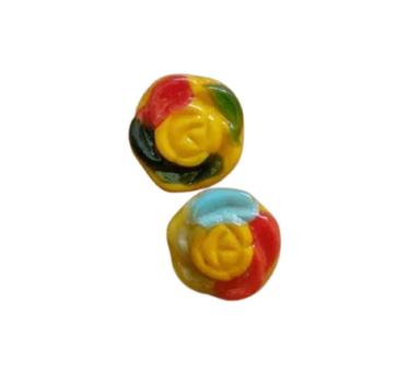 18mm Size Glossy Finished Multicolor Designer Glass Flower Beads