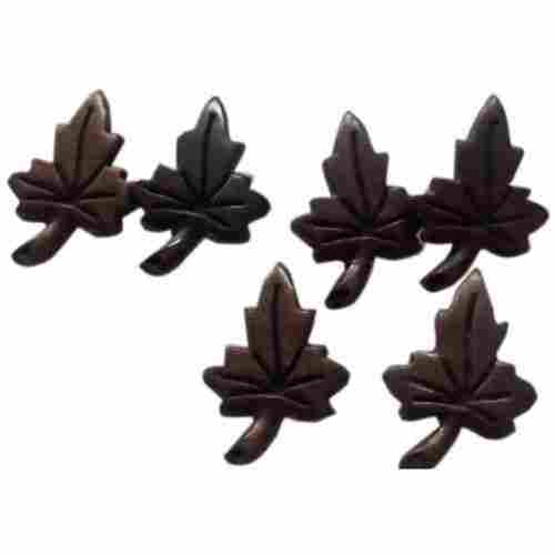 2 Hole Reliable Plating Leaf Style Wooden Tone Metal Decorative Button 