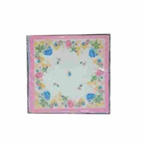 Flowers Printed Pattern Multi Color Cotton Fabric Handkerchief For Ladies