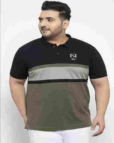 Mens Short Sleeve Multicolor Plain Casual Cotton Collared T Shirt