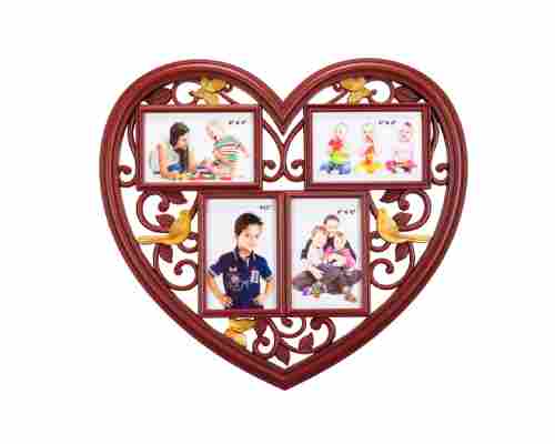 Wall Mounted Lightweight Durable Heart Shaped Acrylic Multi Photo Frame