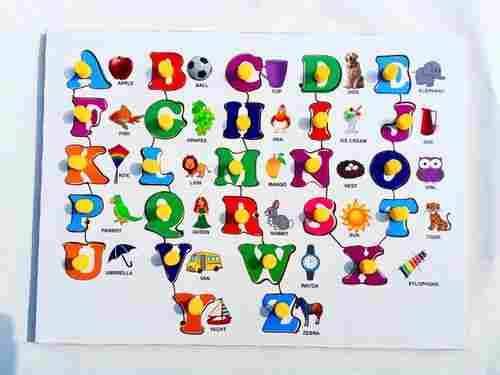 29x22 cm Wooden Jigsaw Alphabet Puzzle Board for 0-3 Years Age Group