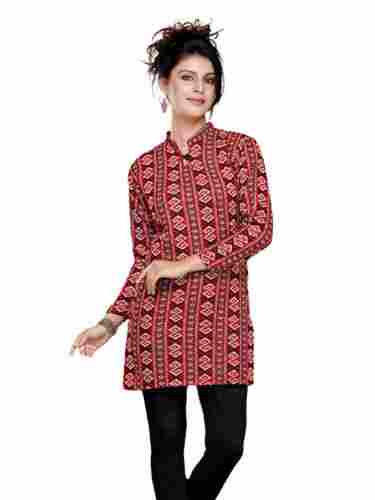 Multi Color Woolen Fabric Full Sleeves Body Fit Casual Wear Ladies Kurti