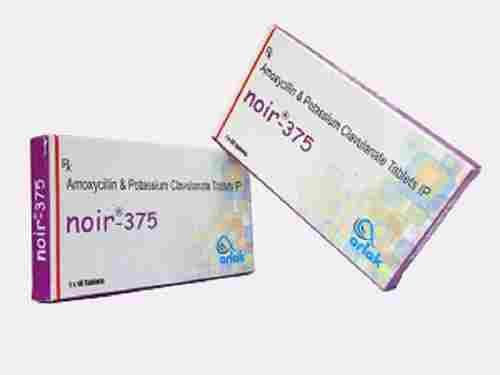 Noir-375 Amoxycillin And Potassium Clavulanate 375 MG Antibiotic Tablets, 10x1x10 Blister