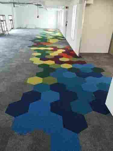 Non Water Resistance Fine Finish Hexagonal Nylon Carpet Tiles