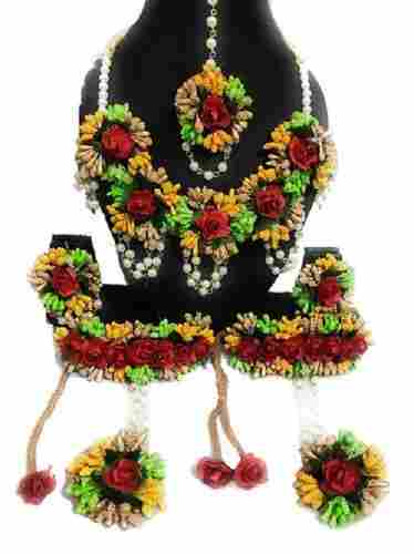 Multi Color Adjustable Design Paper Flowers Jewellery Set For Wedding