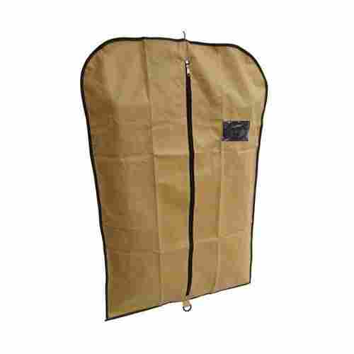 Plain Brown Color Zipper Closure Type Coat Cover Bag