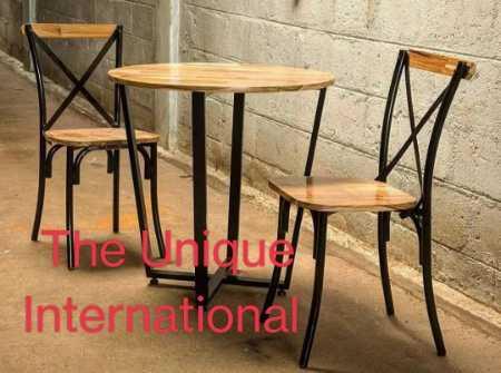 Portable Cafe Chair And Table Set With Metal Frame And Wooden Top At Best  Price In Jodhpur | The Unique International