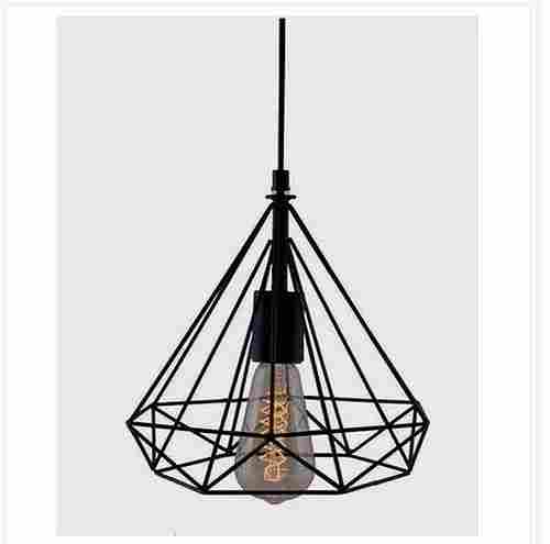 Black Metal Hanging Lamp With LED Lighting And Metal Body Material, Size 8 Inch