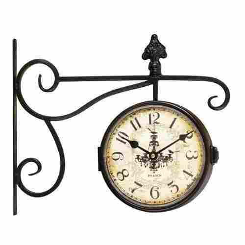 Brass Antique Wall Clock For Decoration With Black Color And Wall Mounted