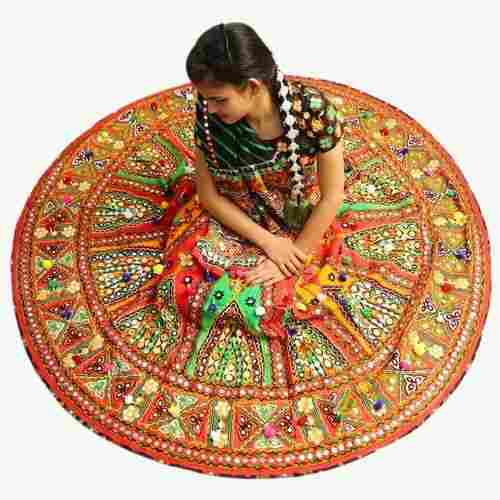 Cotton Fabric Embroidered Pattern Multi Color Garba Folk Dance Costumes