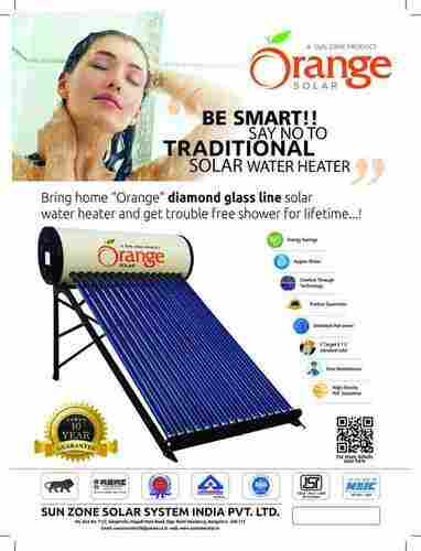 Orange Diamond Glass Lined Solar Water Heater