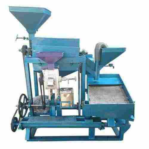 Blue Color Coated Mild Steel Single Phase Automatic Mini Dal Mill Machine