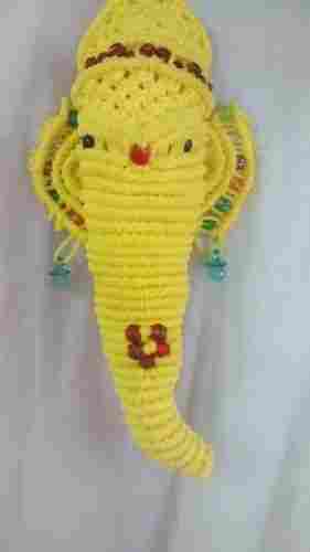 Yellow Color Micron Thread Ganesha Wall Hanging