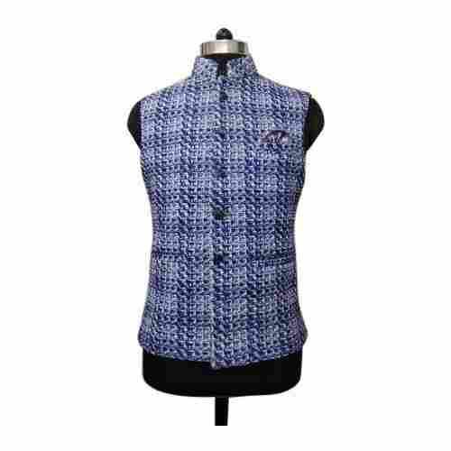 Multi Color Sleeveless Linen Silk Fabric Party Wear Men'S Woolen Nehru Jackets