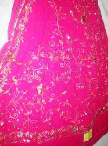 Pink Embroidered Lightweight Festive Wear Designer Saree With Blouse Piece