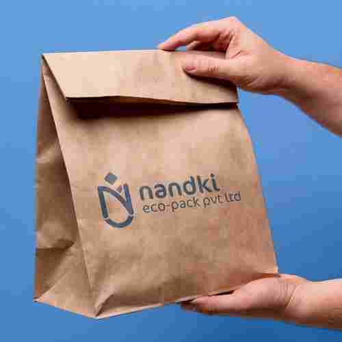Printed Brown Color Paper Grocery Bag With Rope Handle