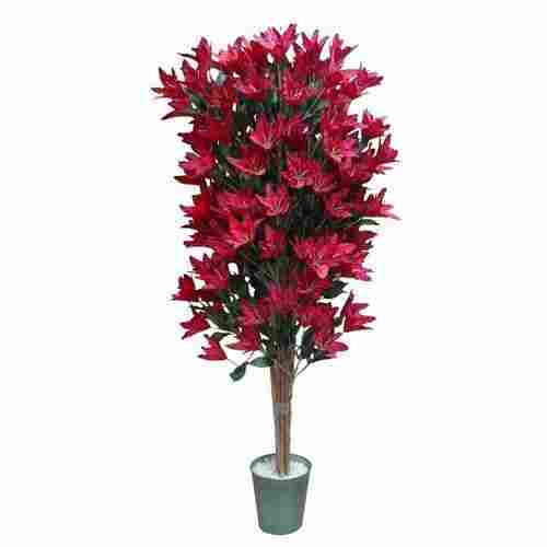 Non Handmade Artificial Red And Green Lily Tree For Decoration