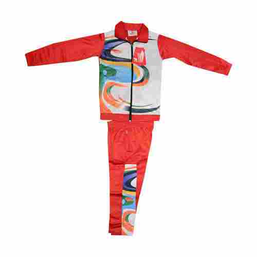 Multi Color Full Sleeves Collar Neck Printed Pattern Tracksuit For Casual Use