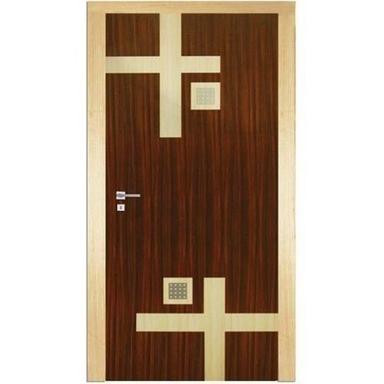 Brown Modern Swing Style Finished Solid Wooden Texture Pvc Door For Interior Use