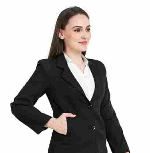 Plain Dyed Full Sleeves Elegant Cotton Modern Formal Coats For Ladies